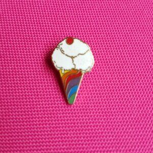 3 pcs - Floral and Geometric Earrings & Rainbow Ice Cream Stud Pin Set 80s - 90s